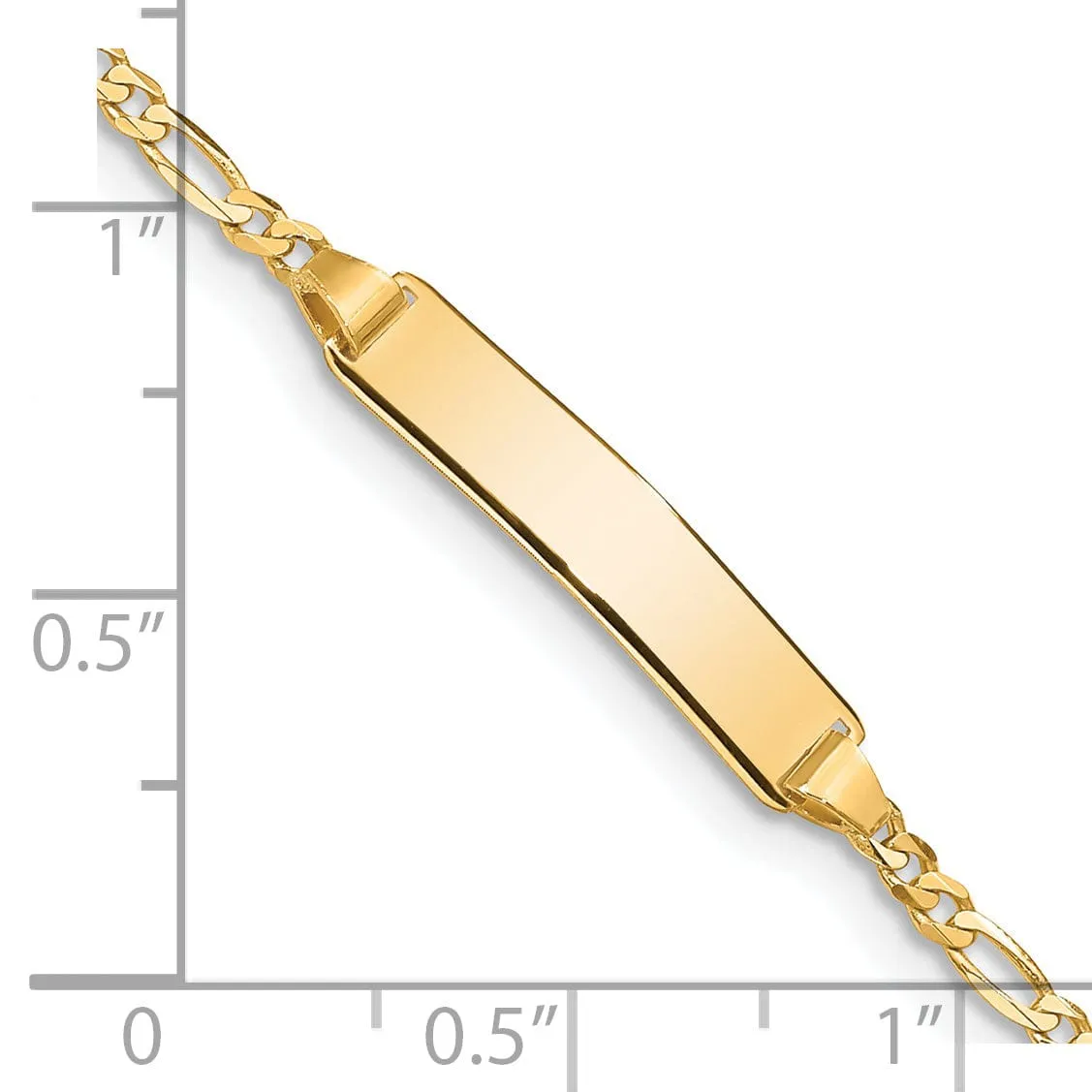14K Yellow Gold Baby ID Figaro Link Bracelet