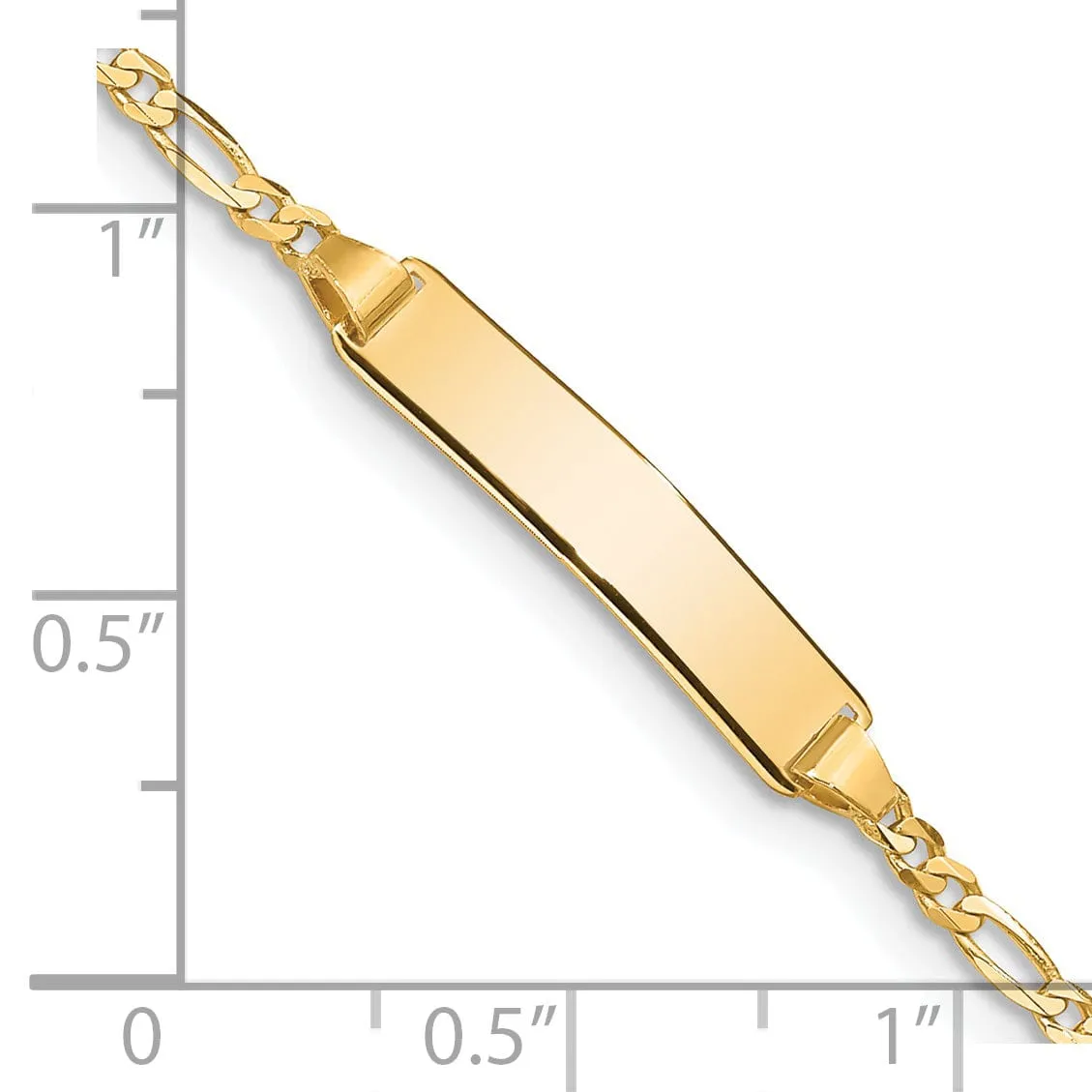 14K Yellow Gold Baby ID Figaro Link Bracelet