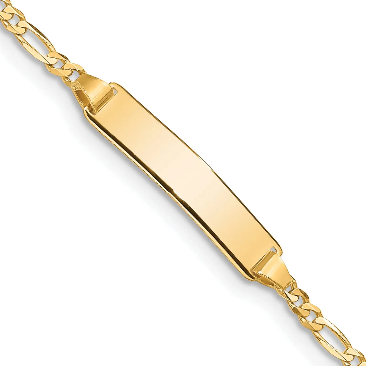 14K Yellow Gold Baby ID Figaro Link Bracelet