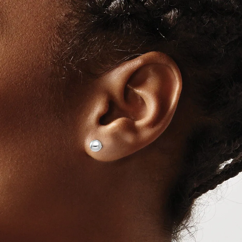14KT White Gold Polished 5mm Ball Post Earrings