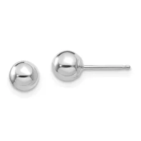 14KT White Gold Polished 5mm Ball Post Earrings