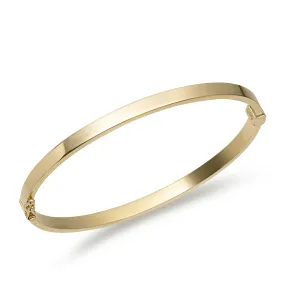 3mm Square Tube Bangle Bracelet 14K Yellow Gold