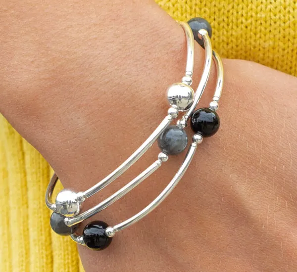 8mm Sterling Silver Blessing Bracelet