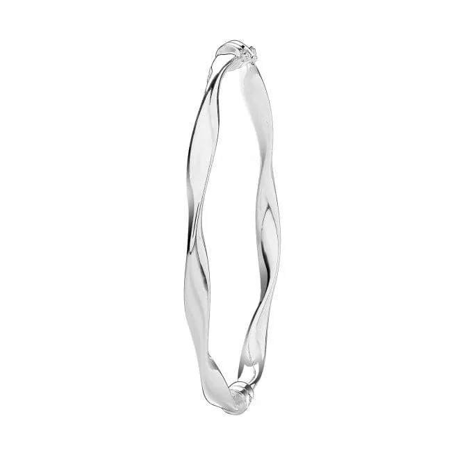 Acotis Silver Hinged Bangle Twisted G4430