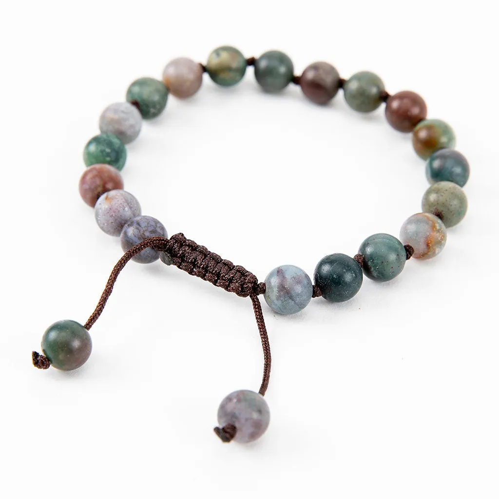 Adjustable Beaded Blood Stone Bracelet