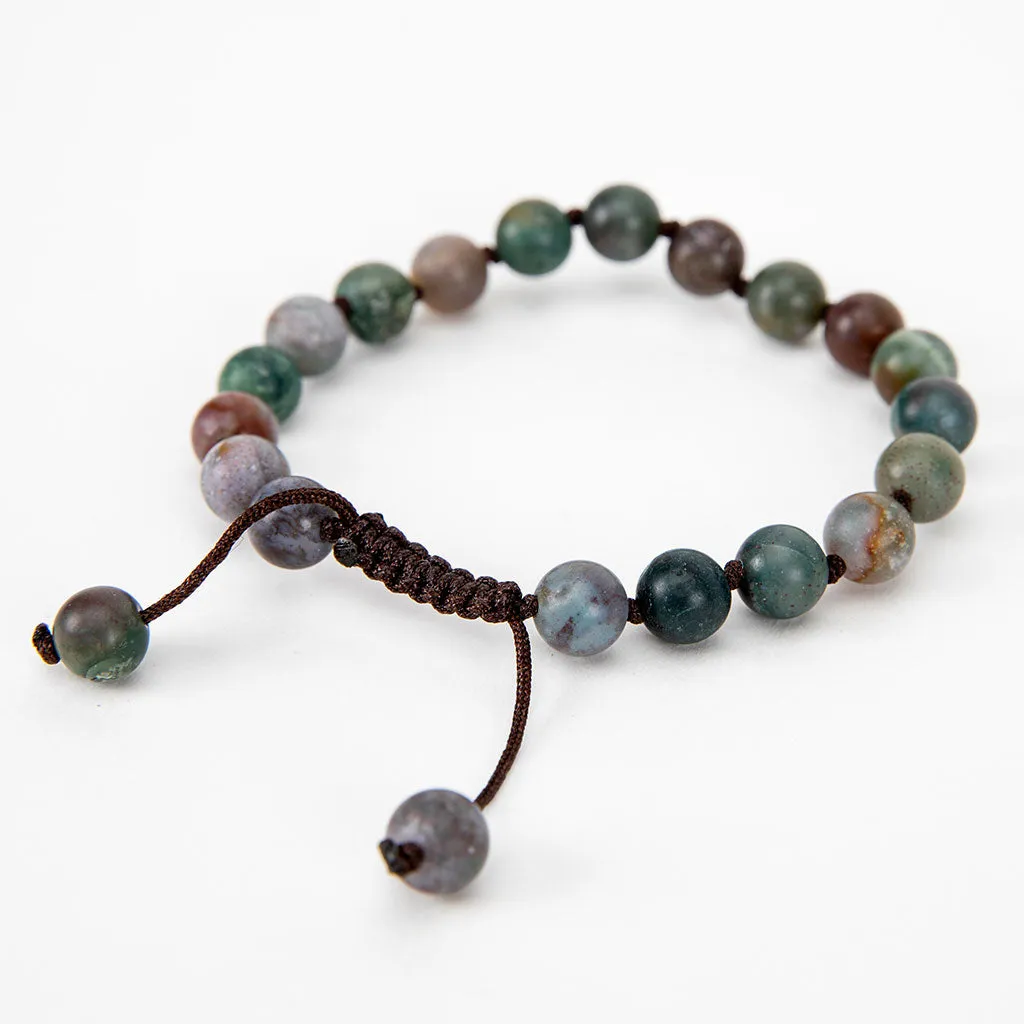 Adjustable Beaded Blood Stone Bracelet