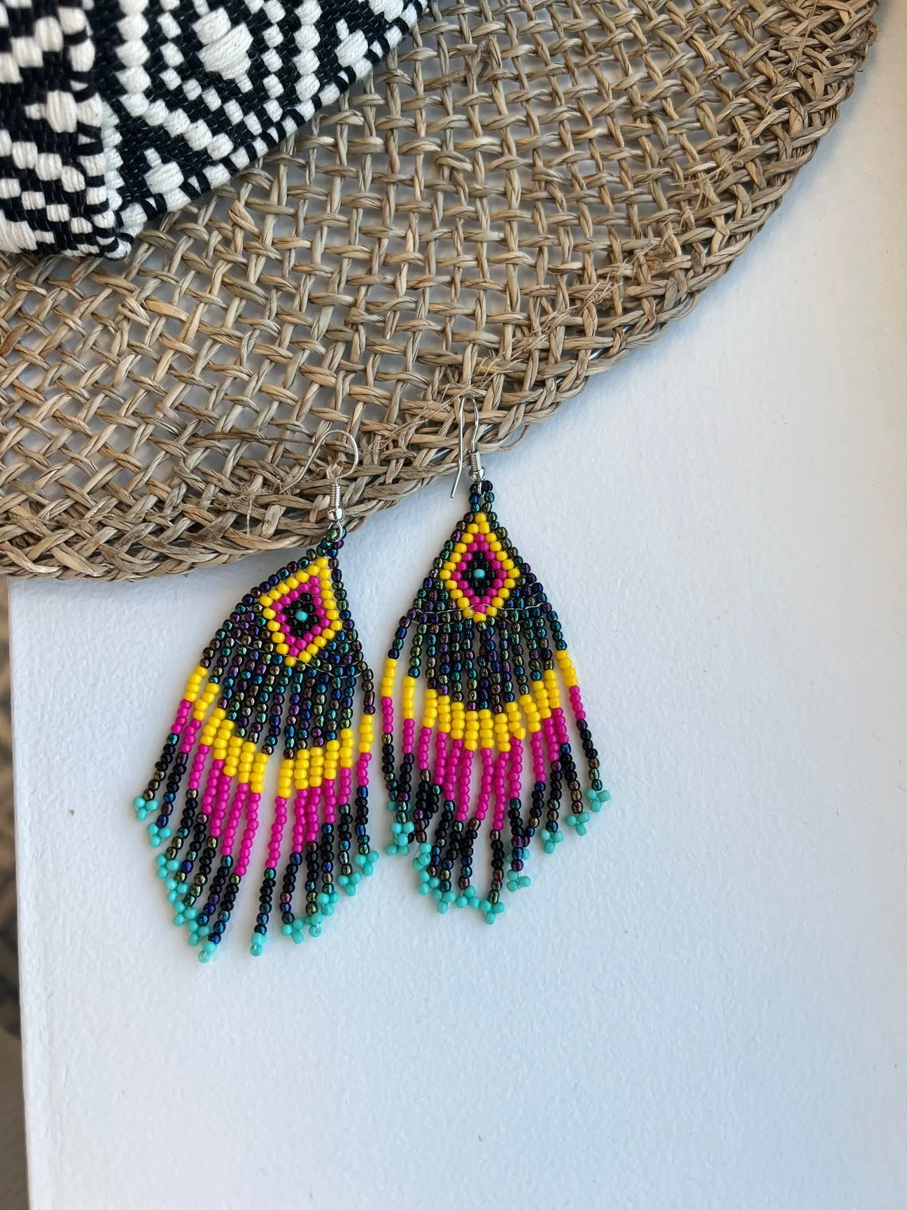 Bead Seed Fringe Earrings
