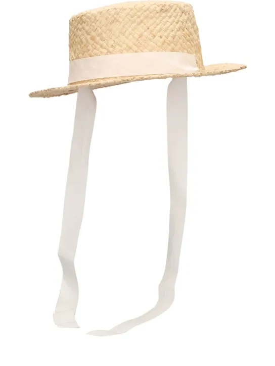 Bonpoint   Rafia bucket hat w/ straps 