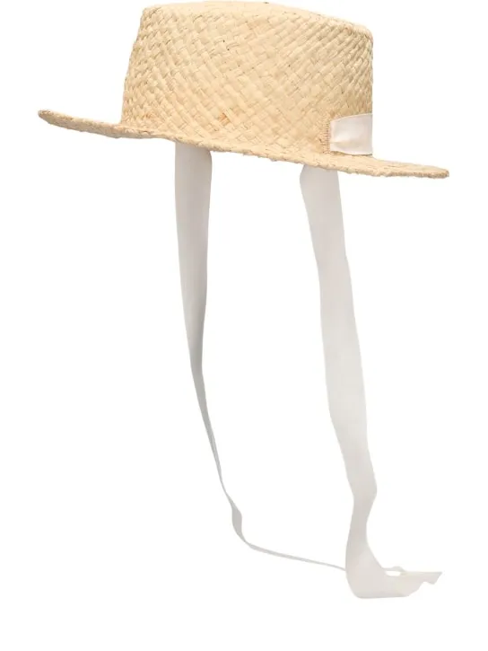 Bonpoint   Rafia bucket hat w/ straps 