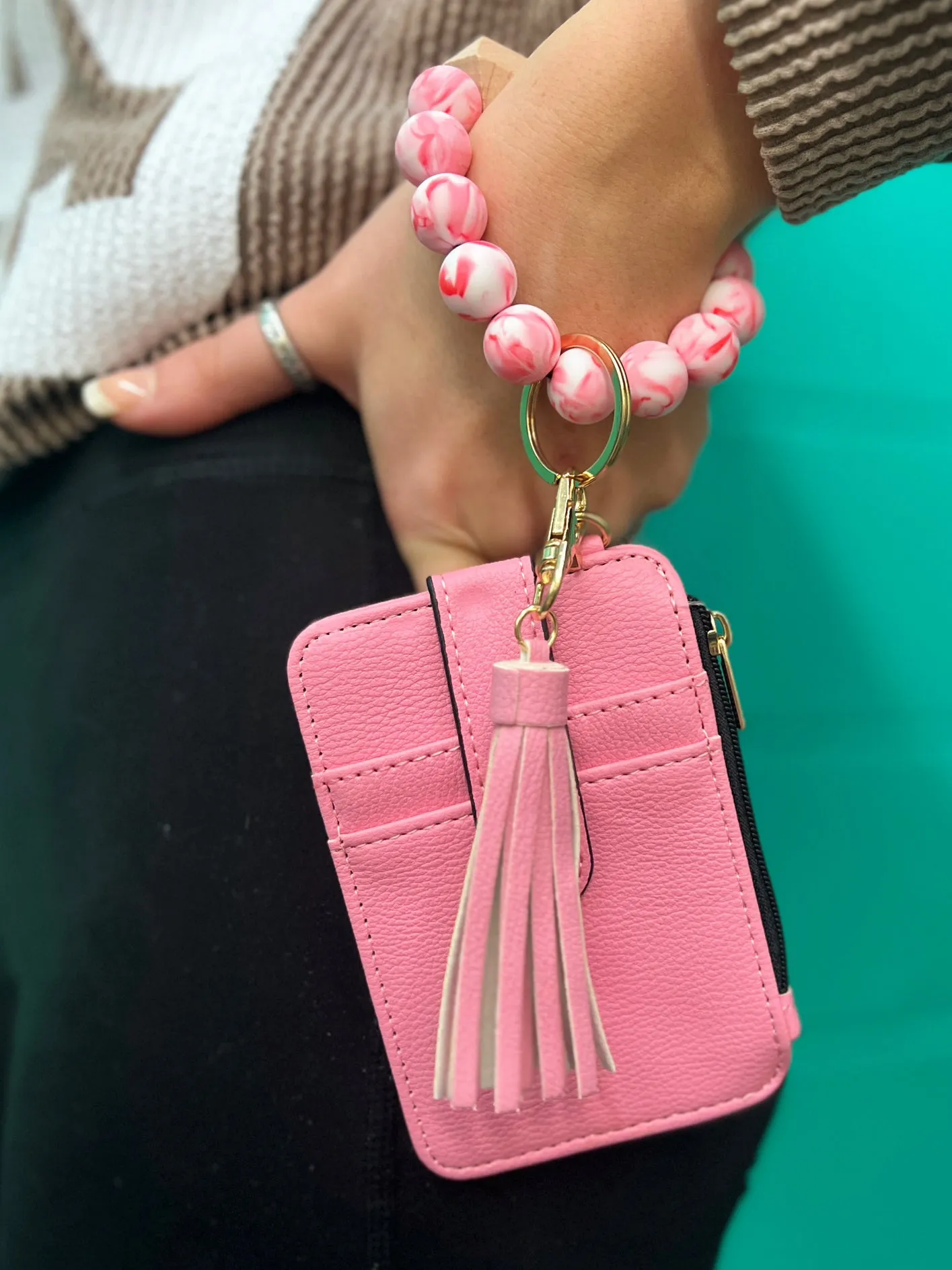 Bracelet Card Holder Wristlet Keychain - 8 Colors Available*
