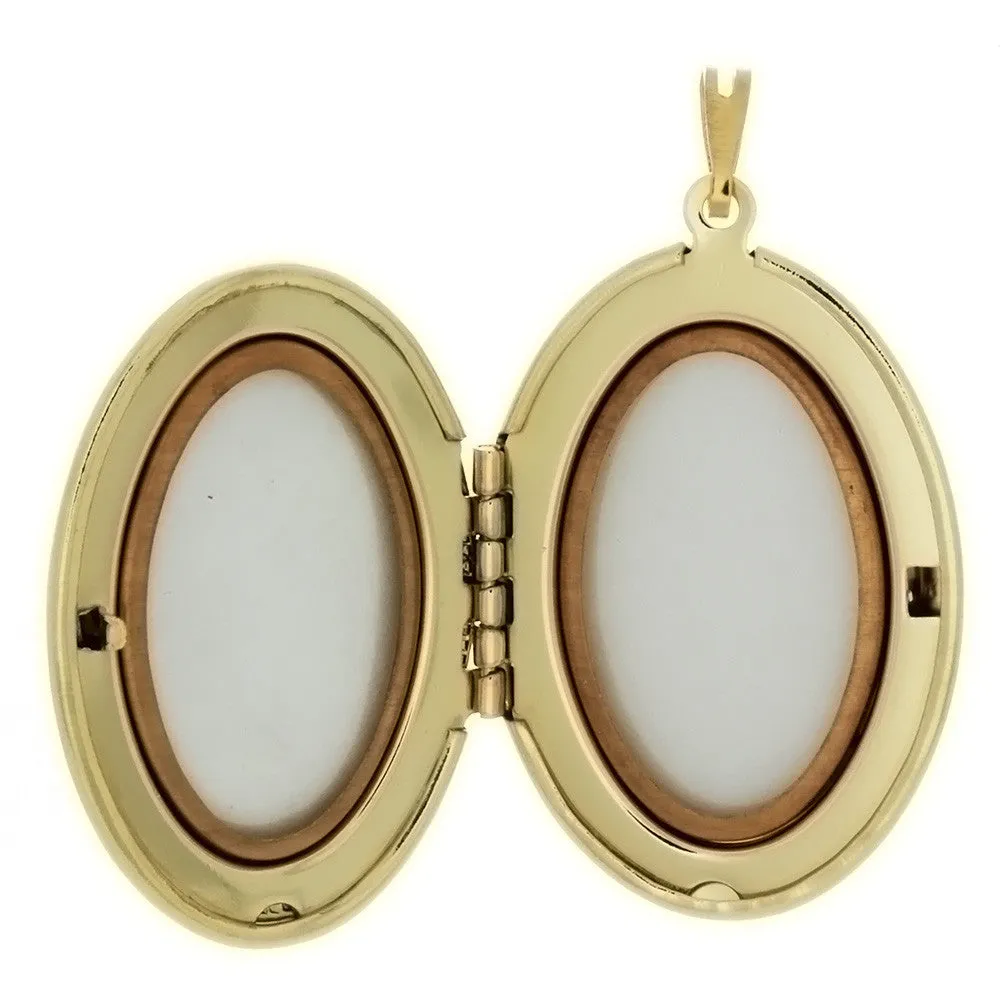Cabochon Setting Locket Oval Pendant Holds 13x18 mm Oval Cabochon