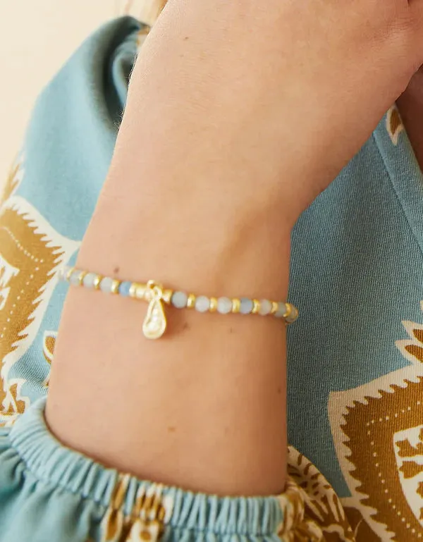 Calm Waters Stretch Bracelet- Aquamarine