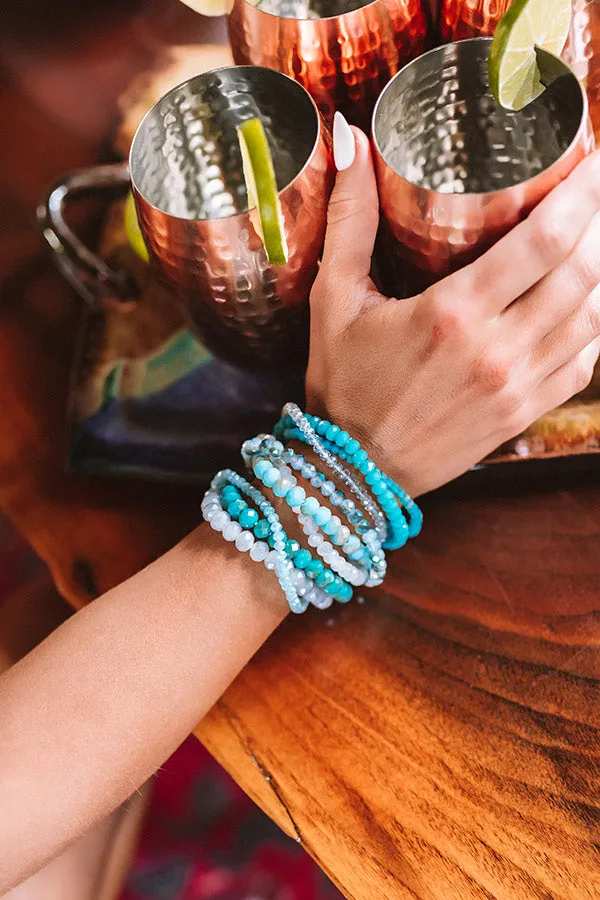 Chic Sensation Bracelet Set In Turquoise