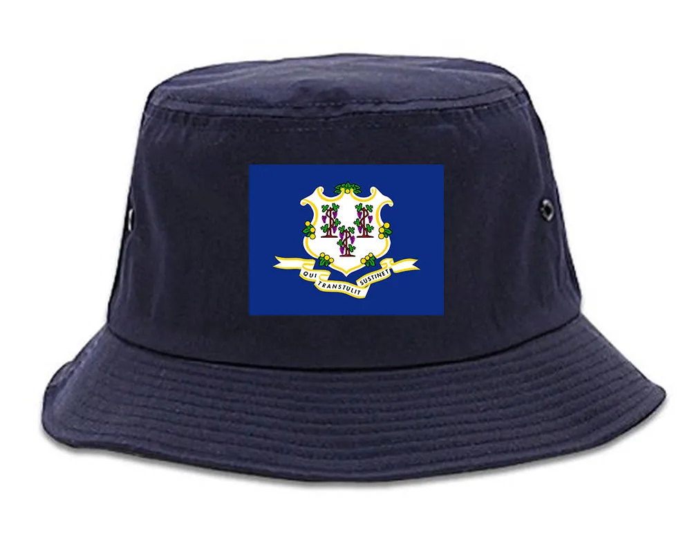 Connecticut State Flag CT Chest Mens Bucket Hat