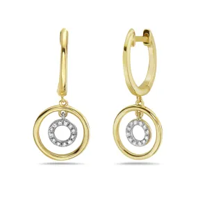 Diamond Bulls Eye Dangle Earrings