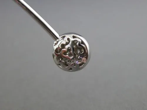 ESTATE .50CT DIAMOND 14KT WHITE GOLD 3D CIRCULAR FILIGREE LOVE BANGLE BRACELET