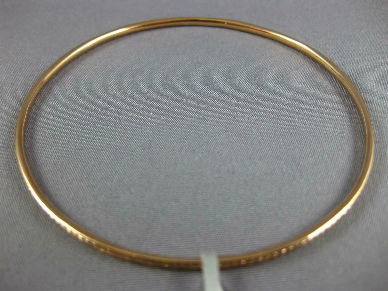 ESTATE LARGE .90CT DIAMOND 18KT ROSE GOLD 3D ROUND ETERNITY 2mm BANGLE BRACELET