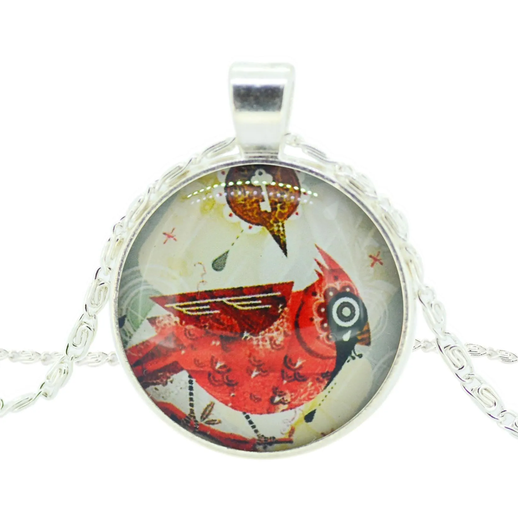 Fashion Owl Pendant Necklace in Jewelry Vintage Glass Cabochon Statement Necklace Newest Silver Color Chain Necklace