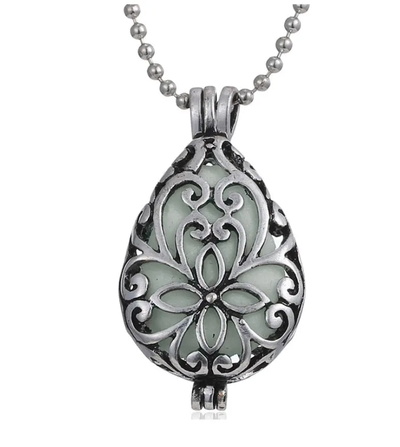 Glow in The Dark Filigree Locket Necklace