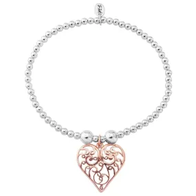 Gold Filigree Heart Bracelet - TR028