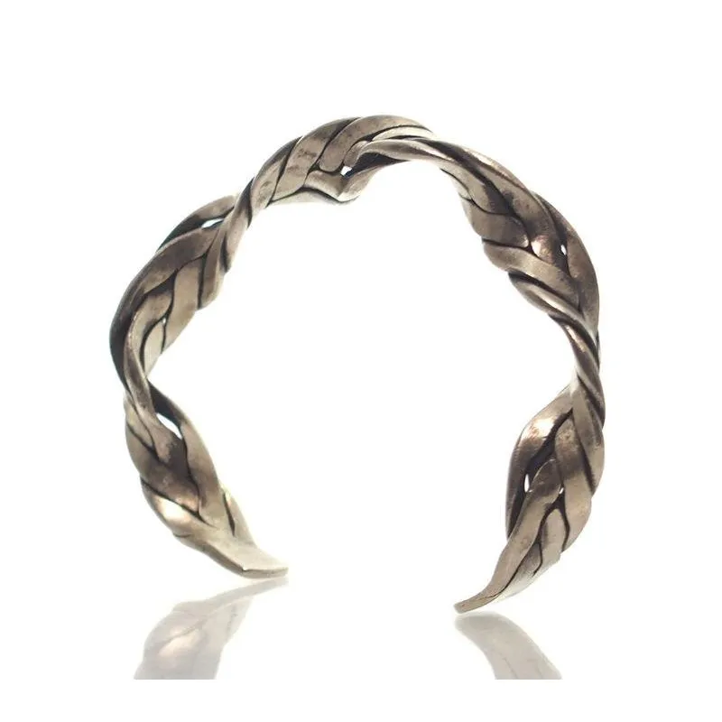 Hmong 95% Pure Silver Hand Finished Cuff Bracelet - 8