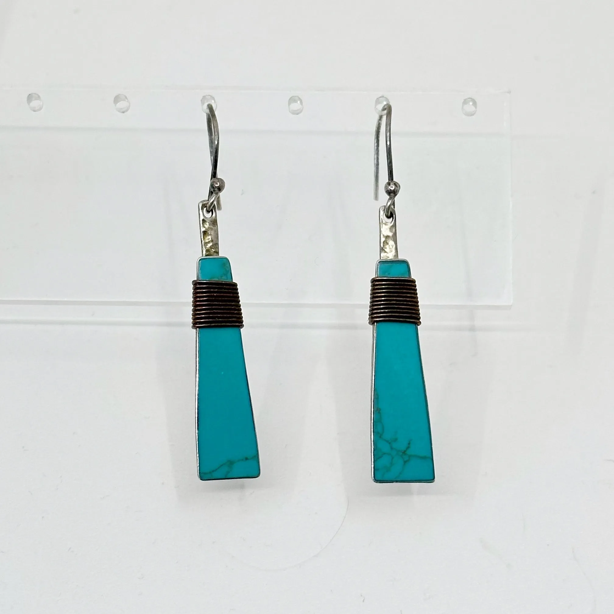 HOB Mexican sterling silver & copper turquoise earrings