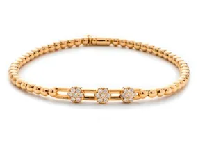 Hulchi Belluni 'Tresore' Trio Floating Diamond Stretchy Bracelet (20357)