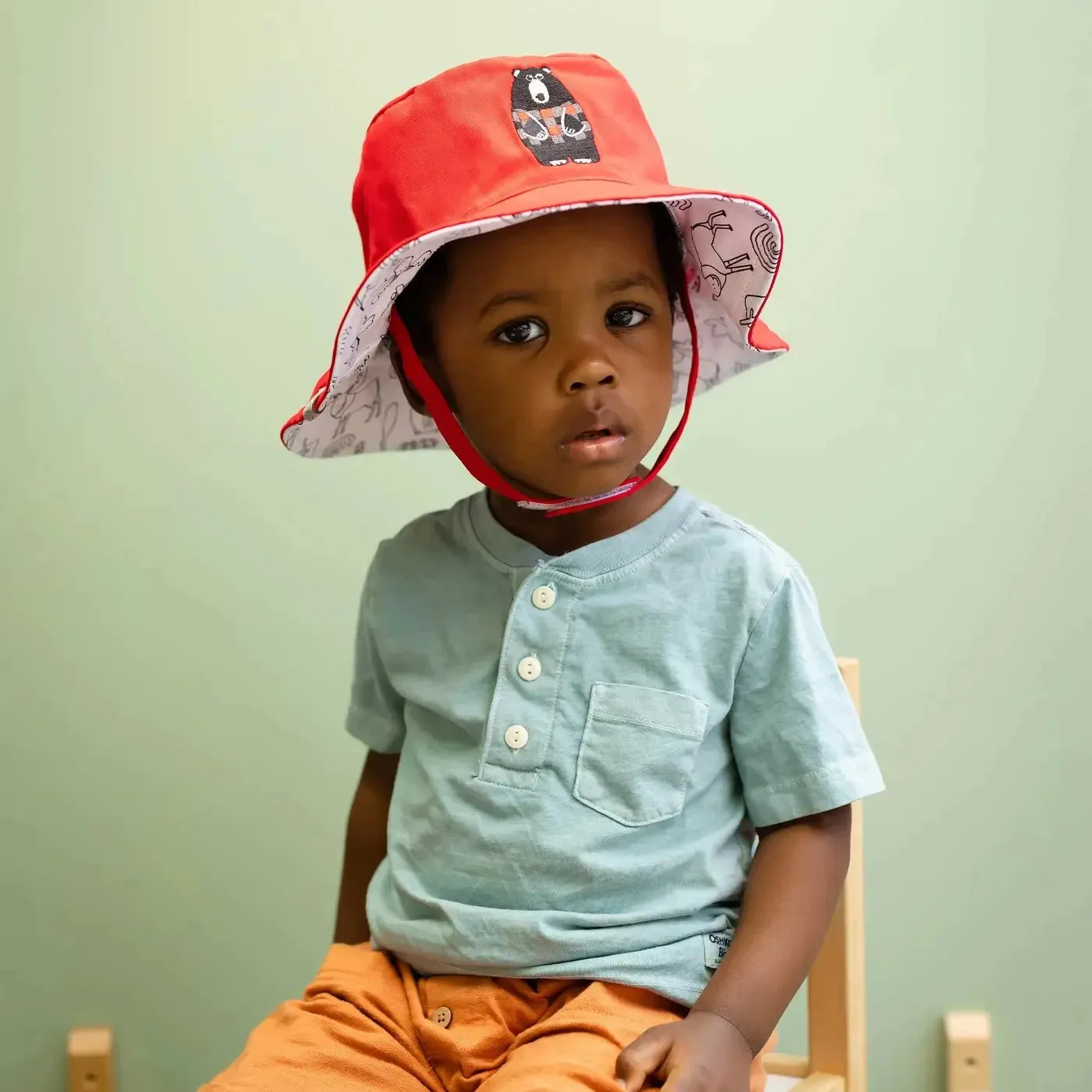 Kids' Colouring Sun Hat - Bear | FlapJackKids