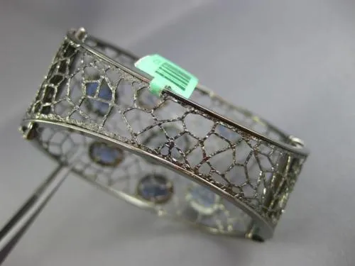 LARGE 15.78CT DIAMOND & AAA SAPPHIRE 18KT BLACK GOLD MULTI SHAPE BANGLE BRACELET