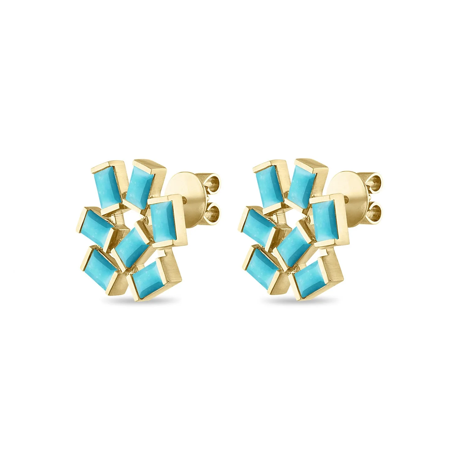 Large Jubilation Studs: Turquoise