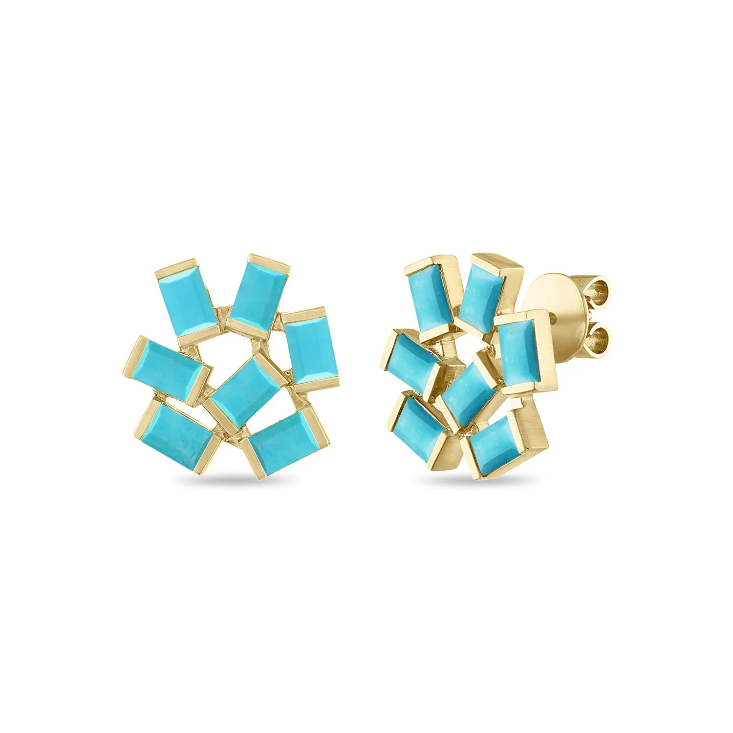 Large Jubilation Studs: Turquoise