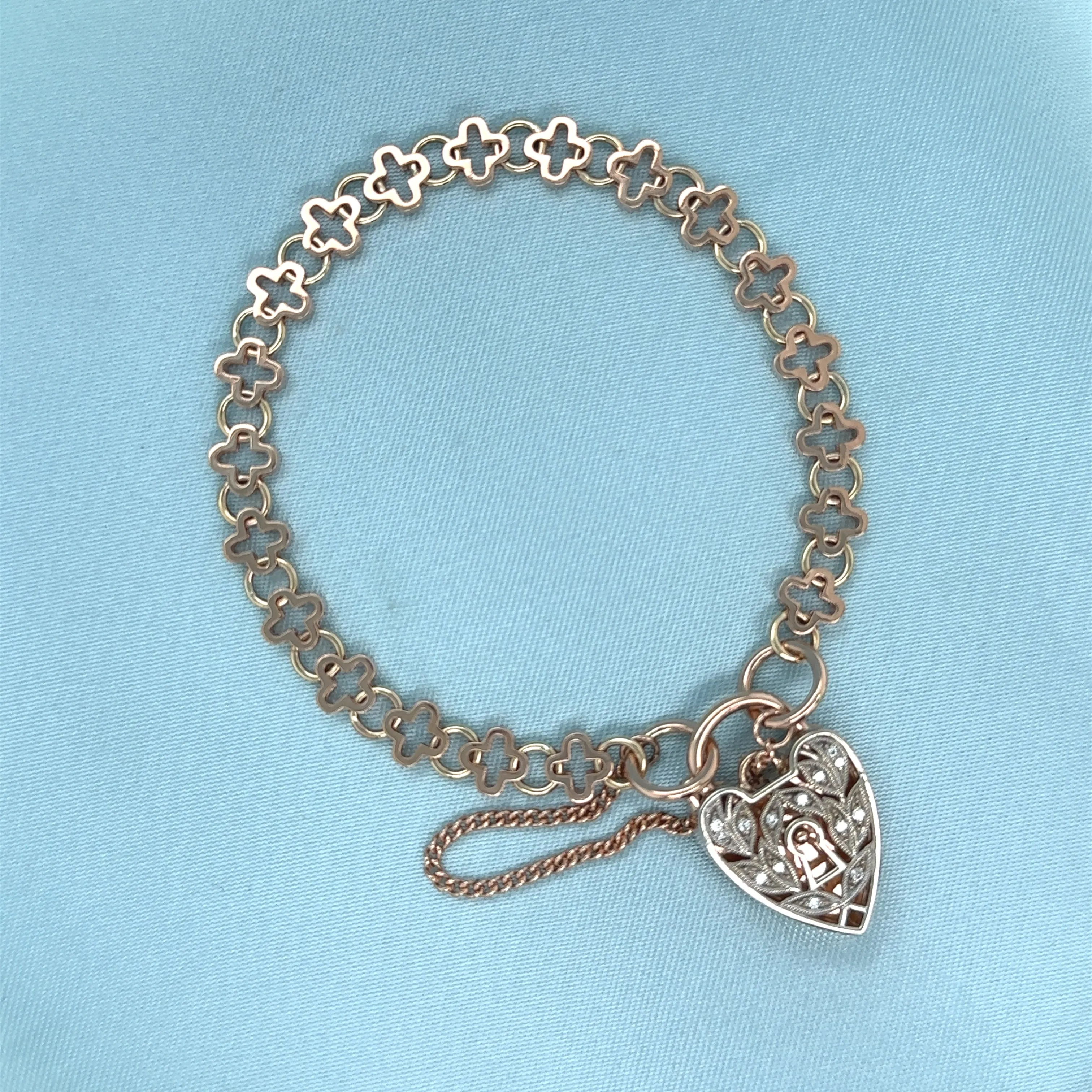 Lily Link Bracelet with Diamond Padlock