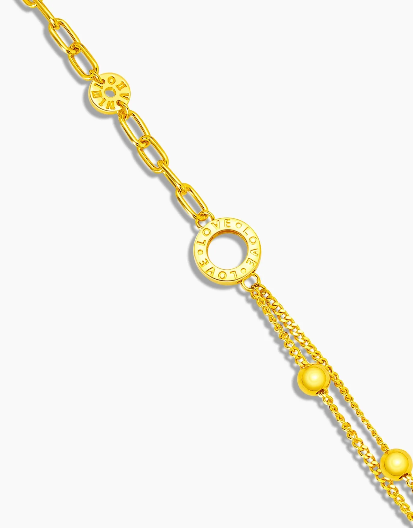 LVC 9IN Lyndzi Beaded 999 Gold Bracelet