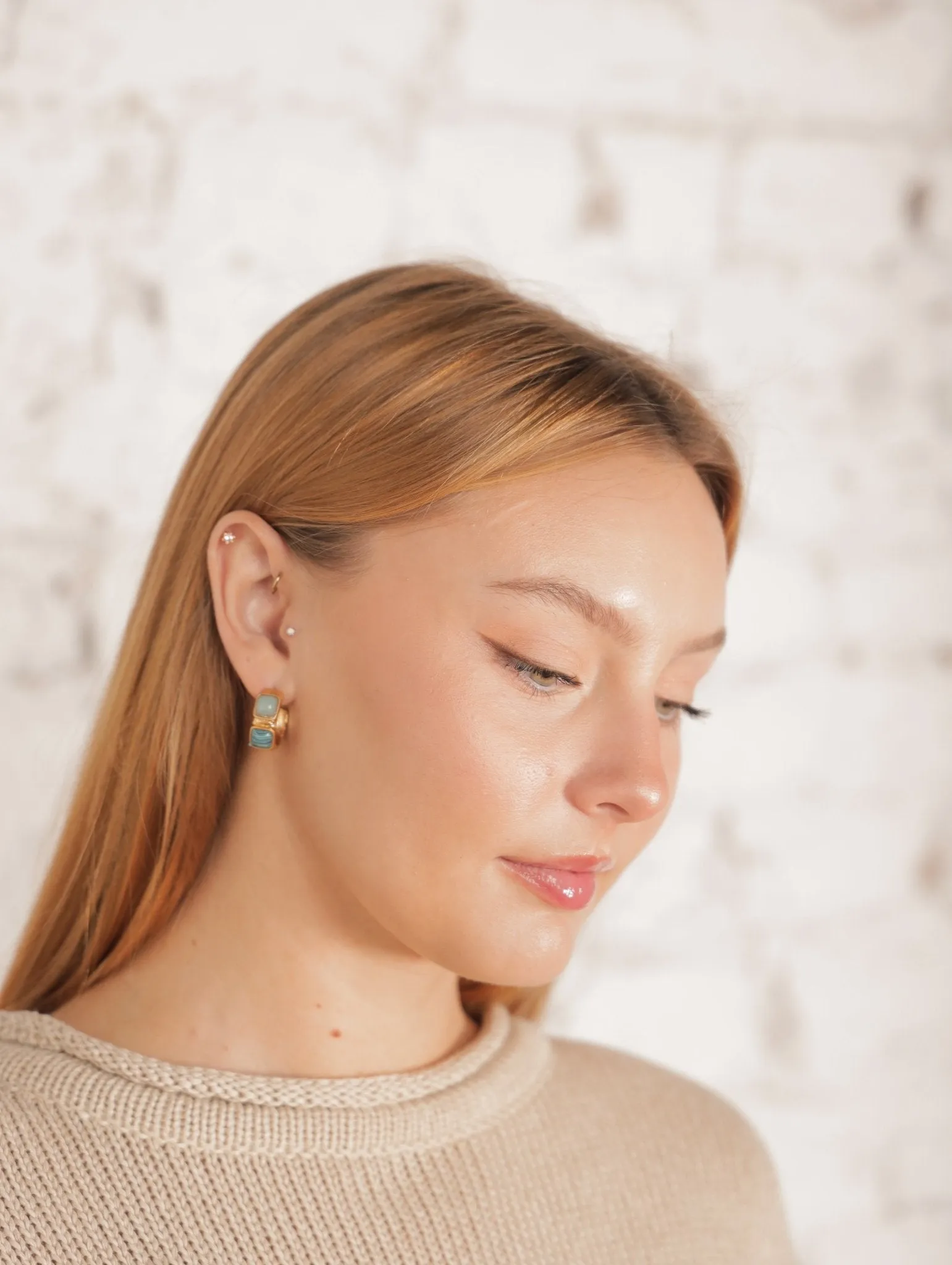 Margot Vintage Stone Hoops