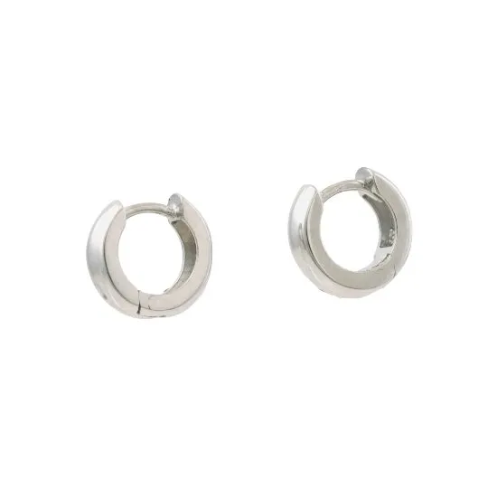 Minimalist Silver Huggie Hoop Earrings