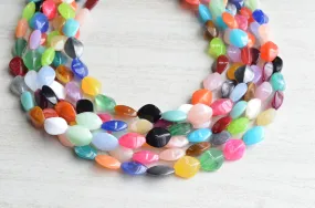 Multi Color Colorful Statement Lucite Beaded Chunky Multi Strand Necklace - Minnie