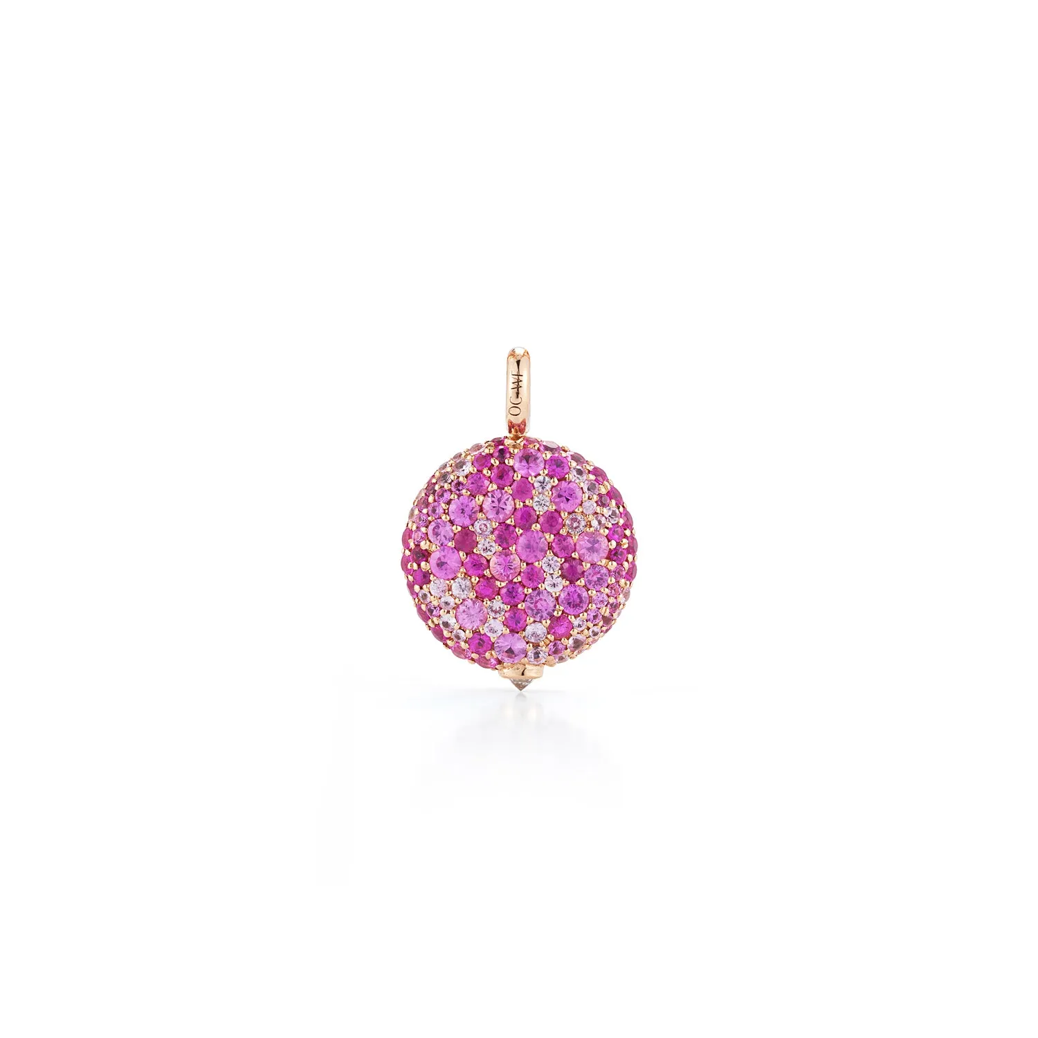 OC X WF 18K MEDIUM PINK SAPPHIRE PEBBLE LOCKET