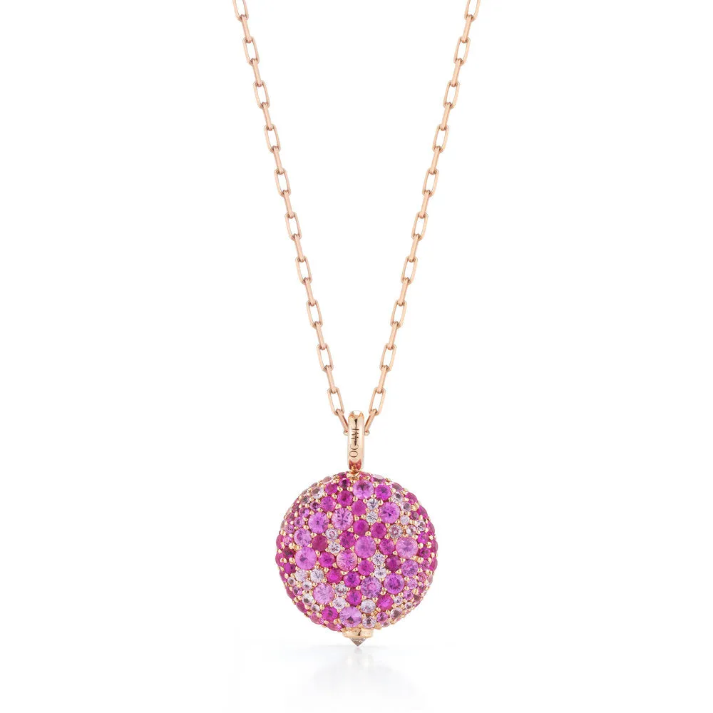 OC X WF 18K MEDIUM PINK SAPPHIRE PEBBLE LOCKET