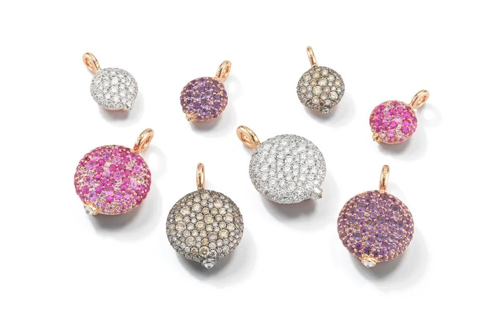 OC X WF 18K MEDIUM PINK SAPPHIRE PEBBLE LOCKET