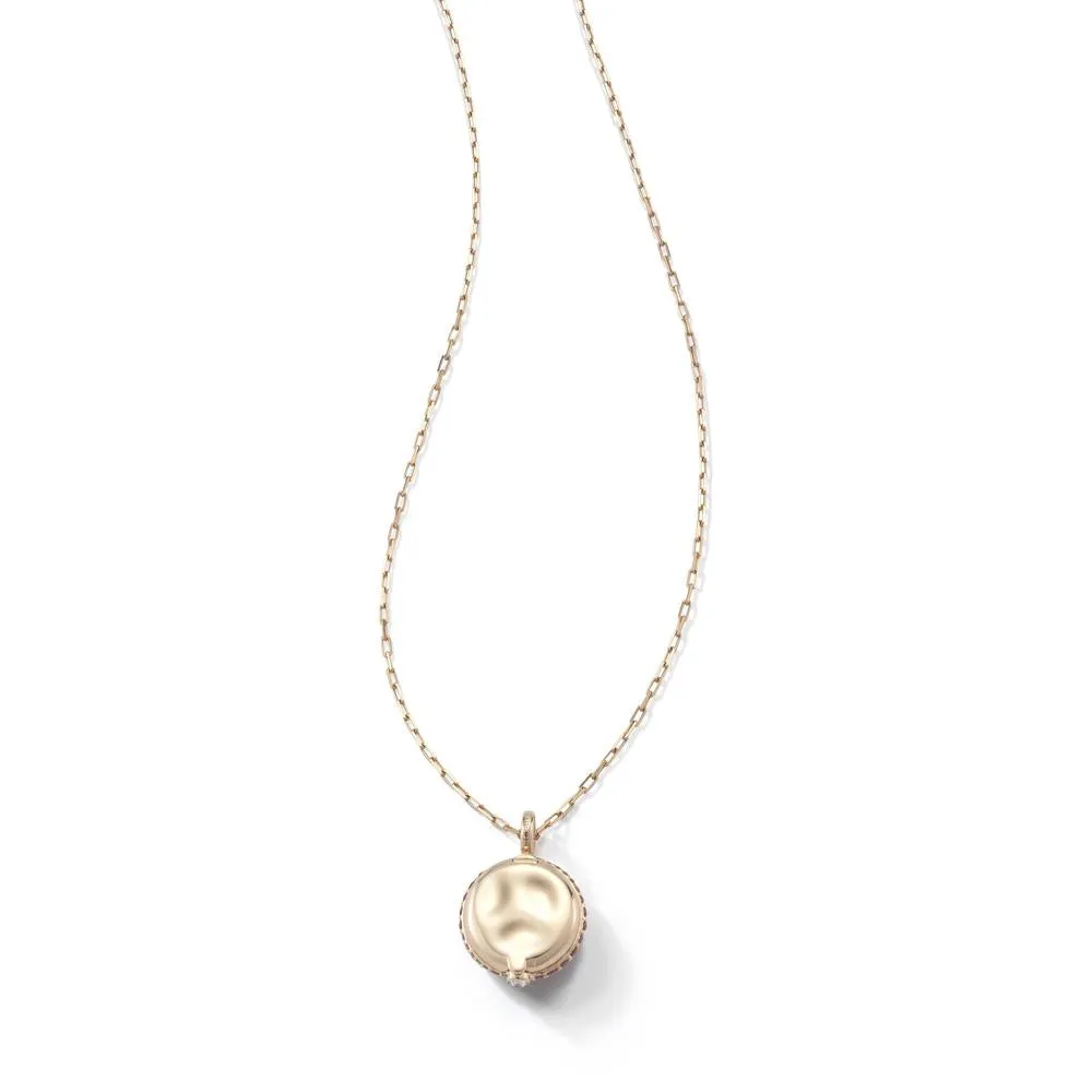 OC X WF 18K MEDIUM PINK SAPPHIRE PEBBLE LOCKET