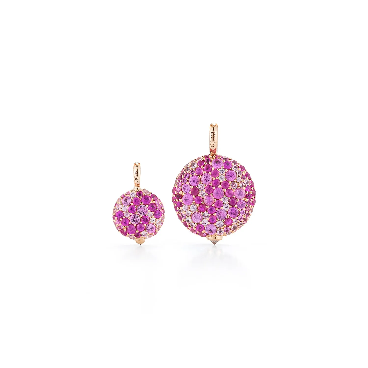 OC X WF 18K MEDIUM PINK SAPPHIRE PEBBLE LOCKET