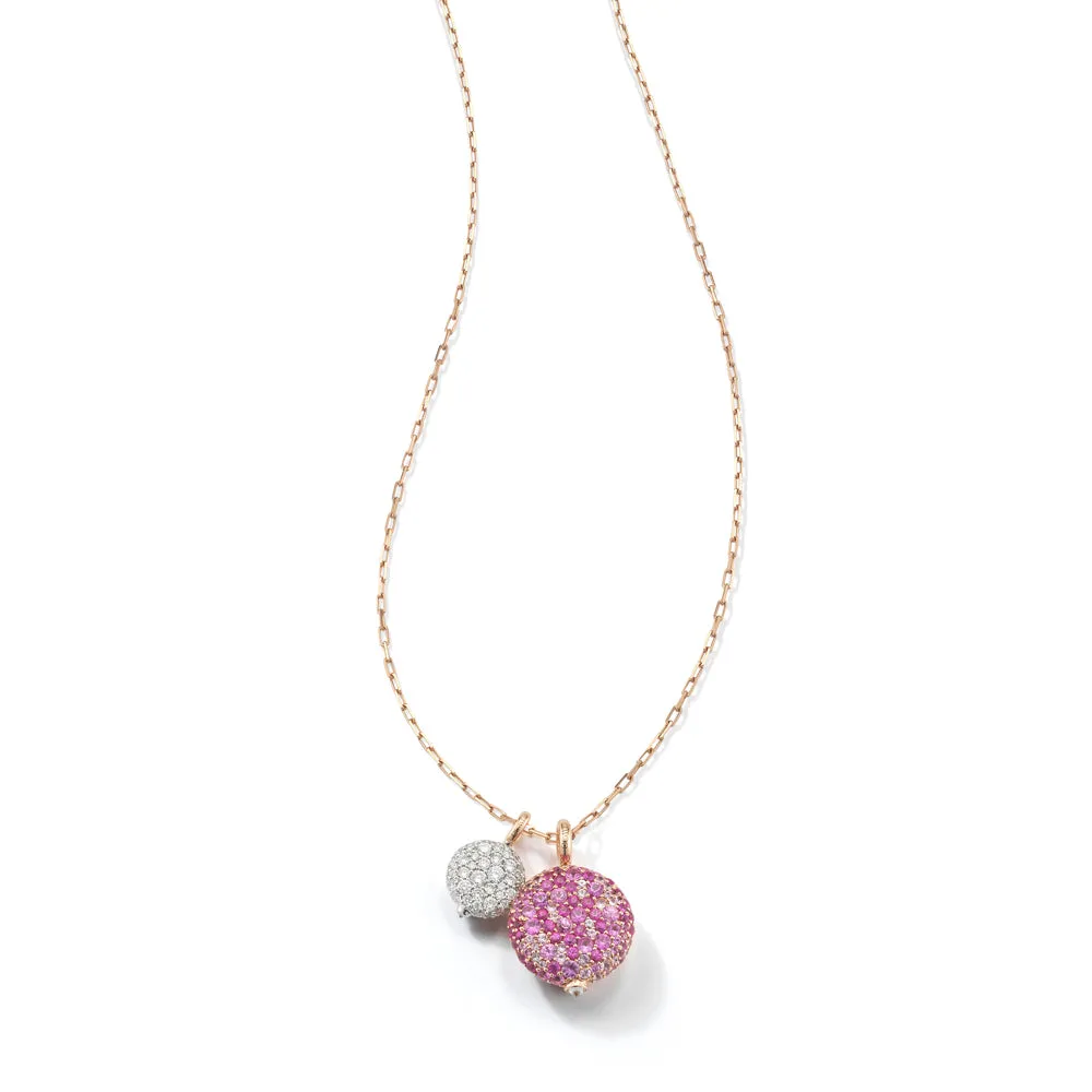 OC X WF 18K MEDIUM PINK SAPPHIRE PEBBLE LOCKET