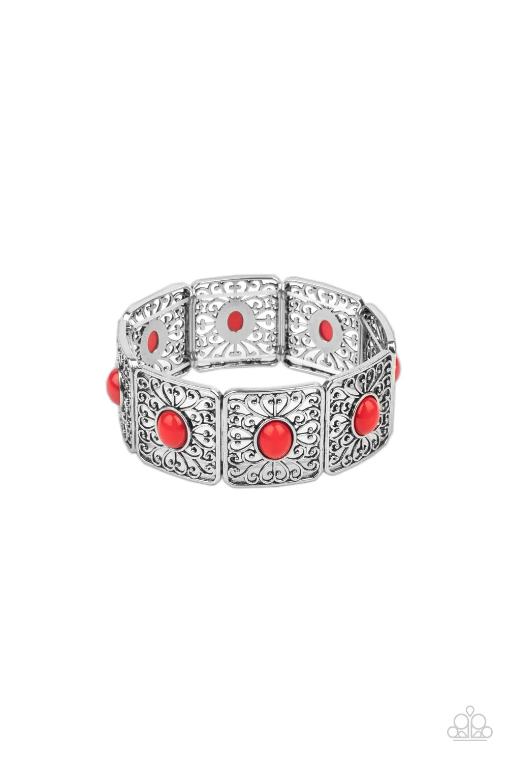 Open Door Jewelry - Cakewalk Dancing - Red Bracelet - Paparazzi Accessories