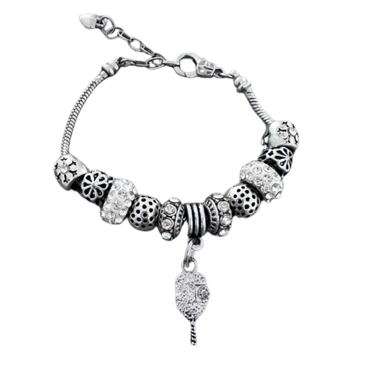 Pickleball Charm Beaded Bracelet