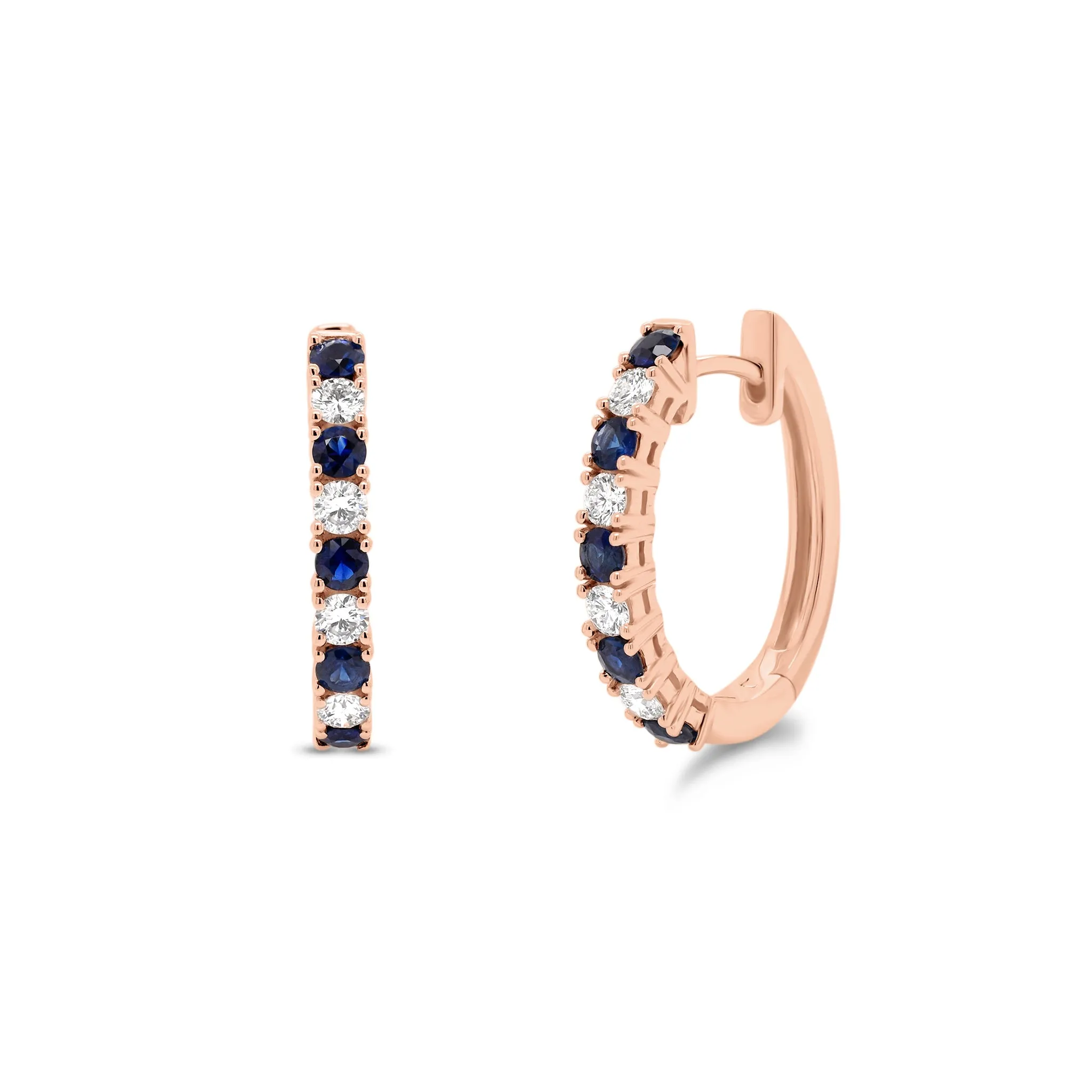 Sapphire & Diamond Medium Huggie Earrings