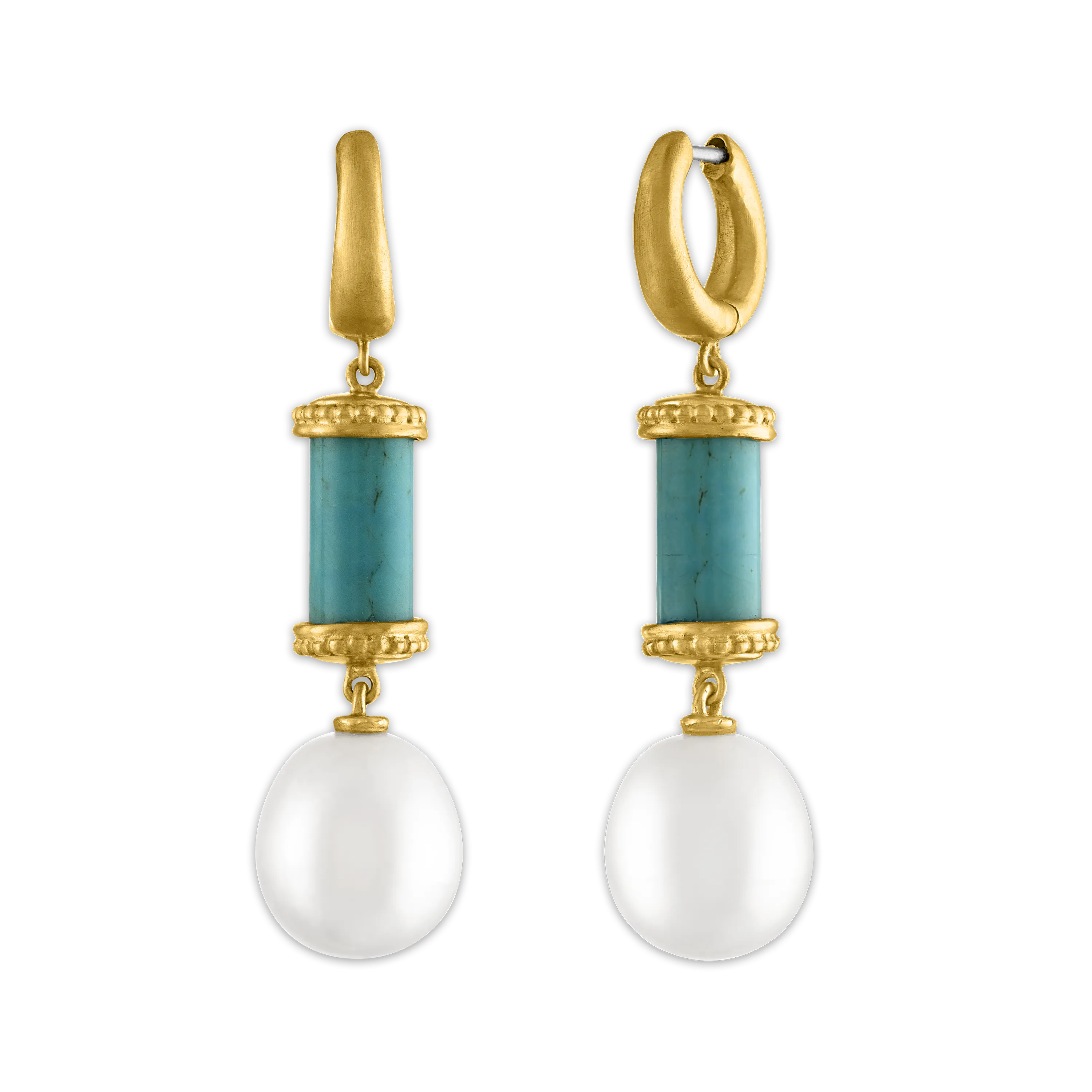 Short Laurel Tropaion Turquoise Earrings