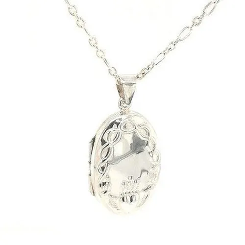 Silver Claddagh Locket (free engraving)
