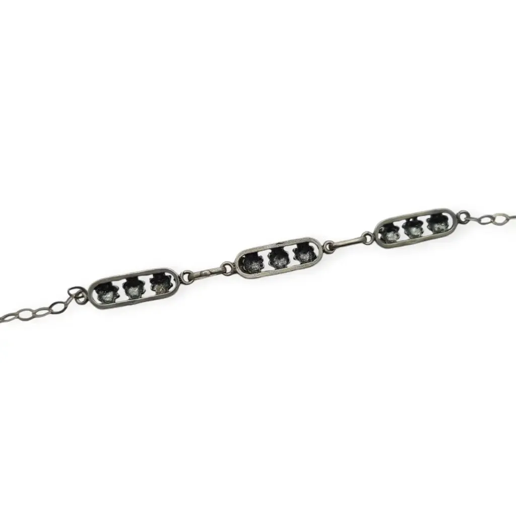 Silver filigree Charro bracelet, 80s, traditional Spanish jewelry.