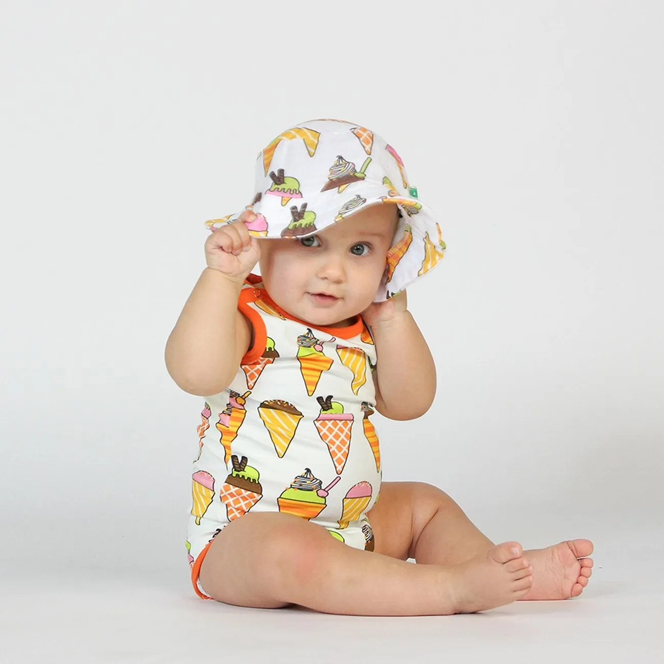 Småfolk Cream Sun Hat With Ice Cream