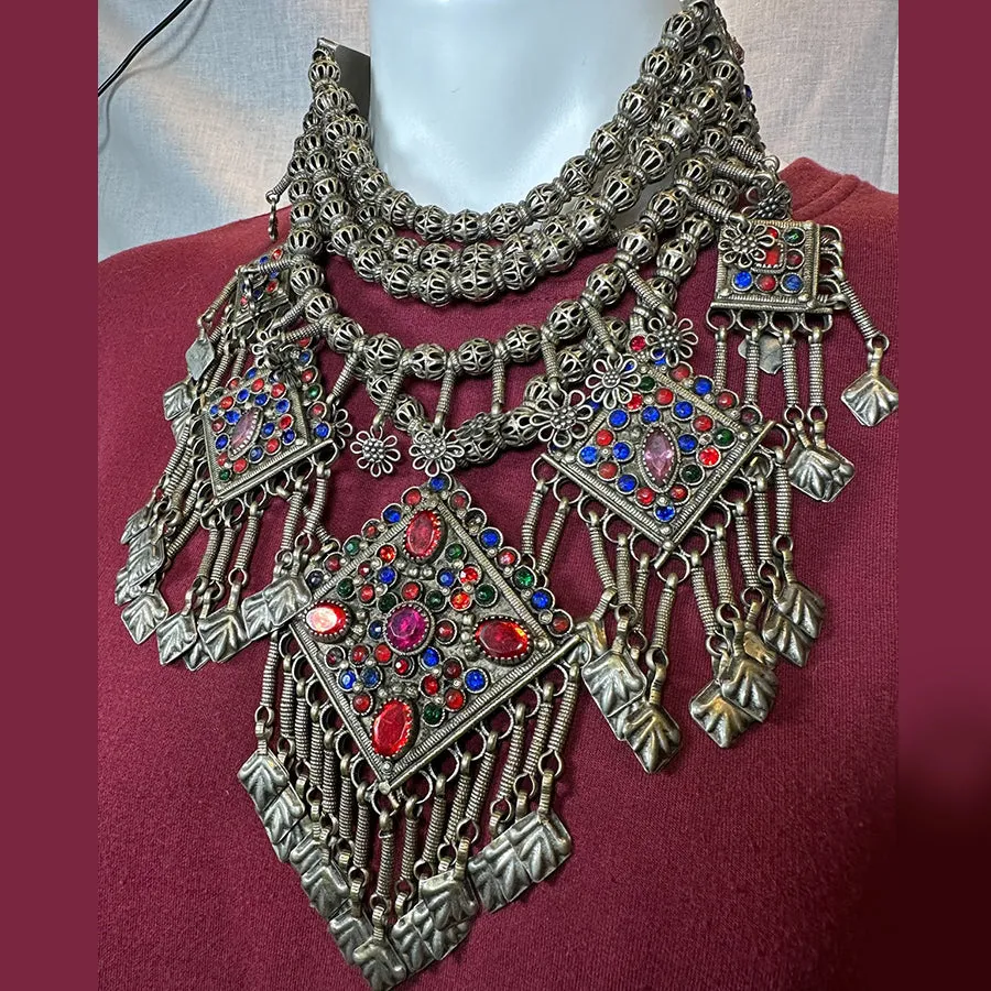 Vintage German Silver Kuchi Tribal Necklace